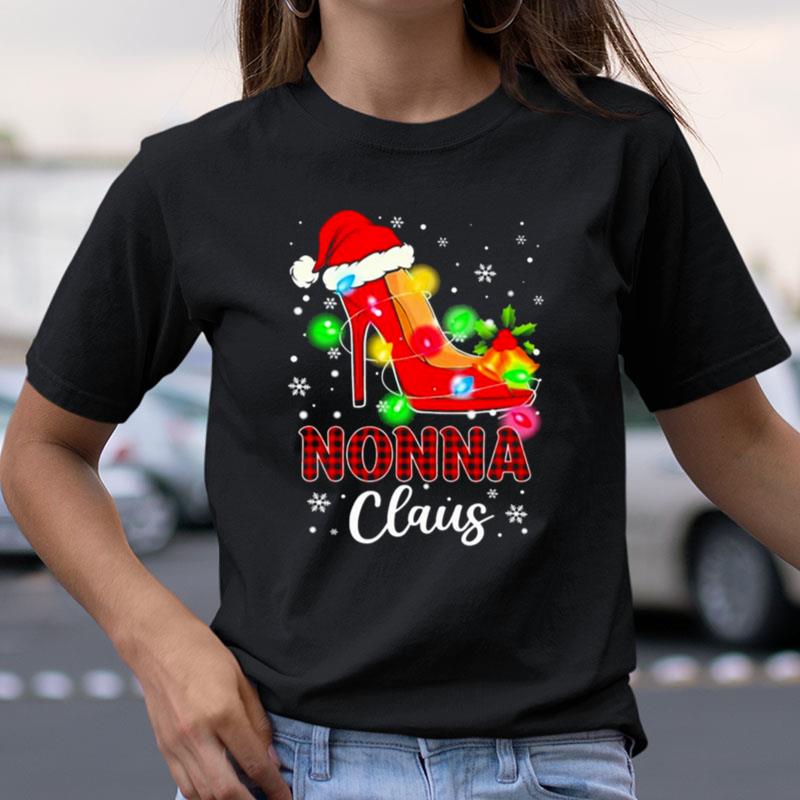 Santa High Heeled Nonna Claus Merry Christmas Light Shirts
