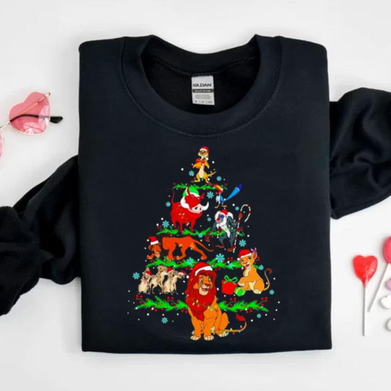 Santa Lion Monkey Tree Merry Christmas Shirts