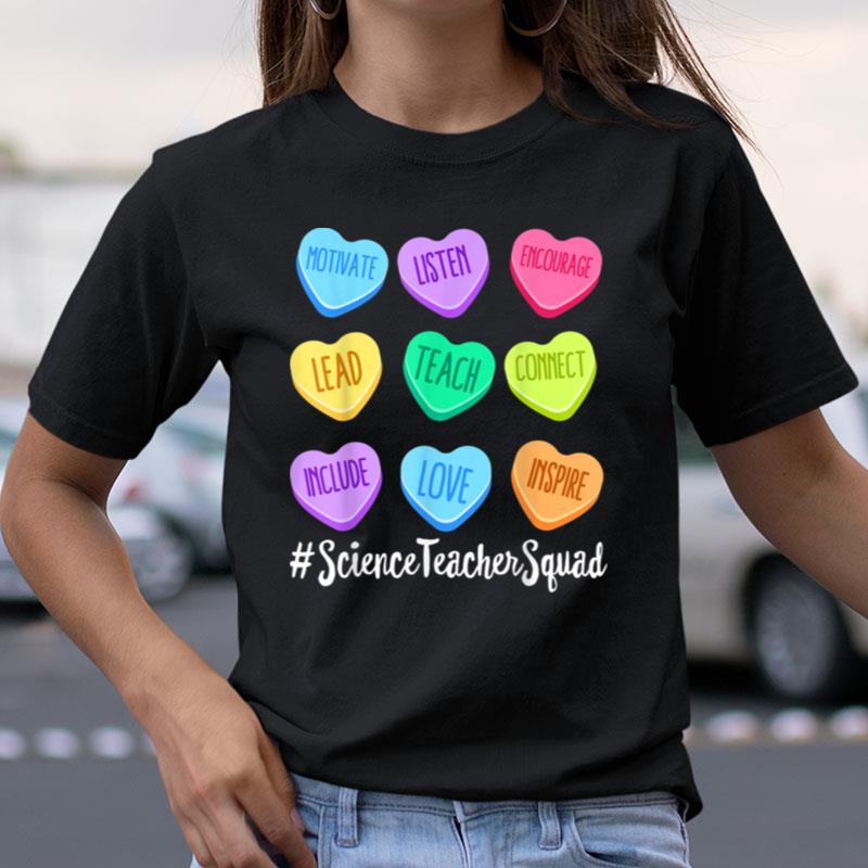 Science Teacher Squad Valentine's Day Pastel Candy Heart Shirts