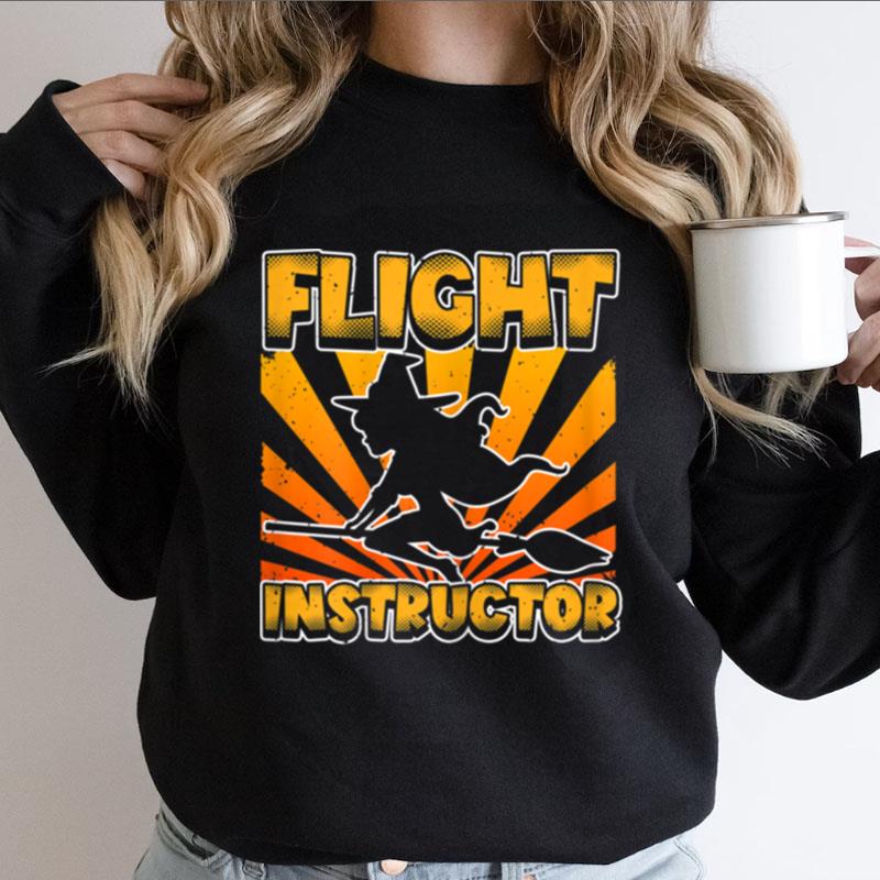 Witch Flight Instructor Funny Halloween Women Design Shirts