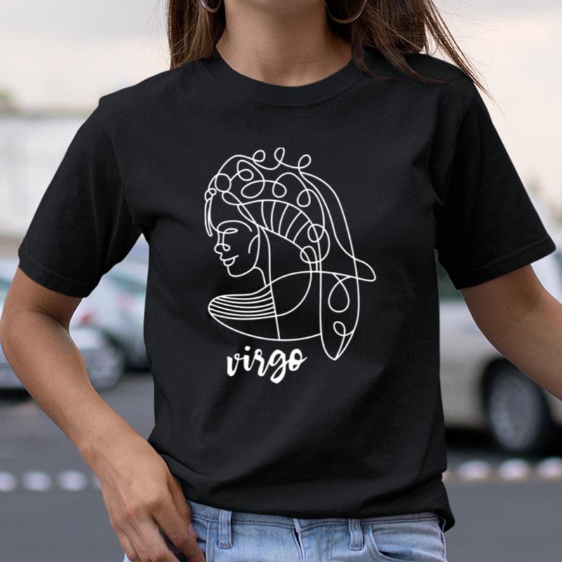 Aesthetic Lineart Virgo Astrological Sign Shirts