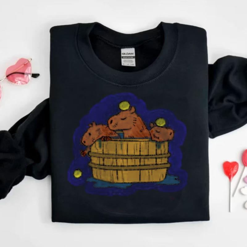 Bathing Time Capybara Onsen Shirts