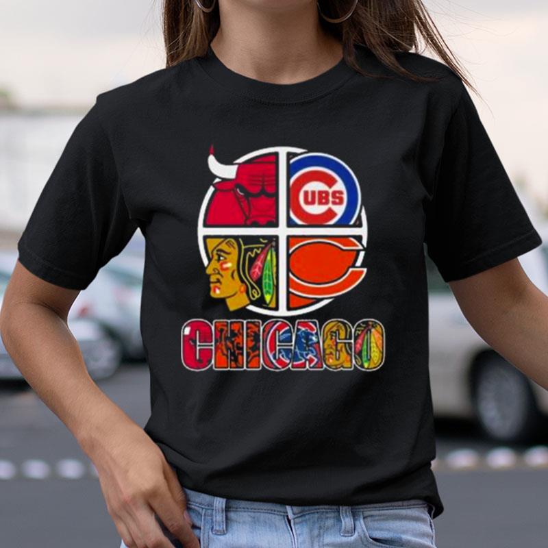 Chicago Big 4 Teams Bulls Bears Blackhawks Cubs Shirts