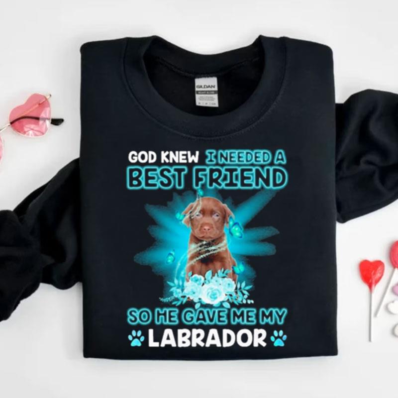 Chocolate Labrador Dog God Knew I Needed A Best Friend So Me Gave Me Labrador Shirts