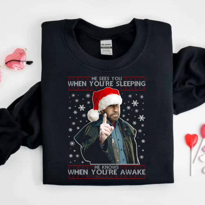 Chuck Norris Christmas Knit Pattern Shirts