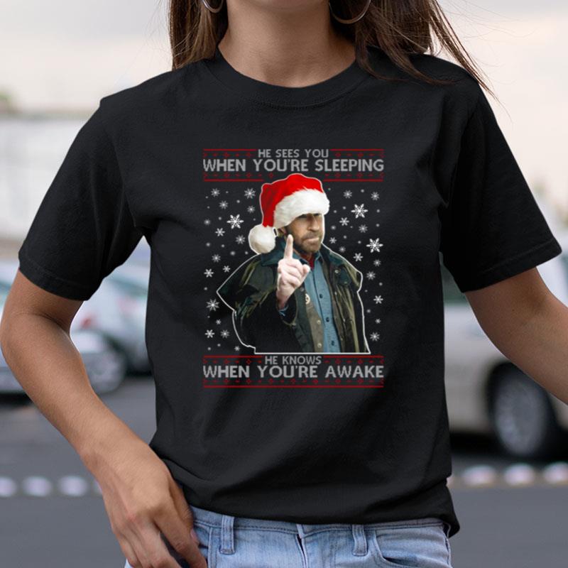 Chuck Norris Christmas Knit Pattern Shirts