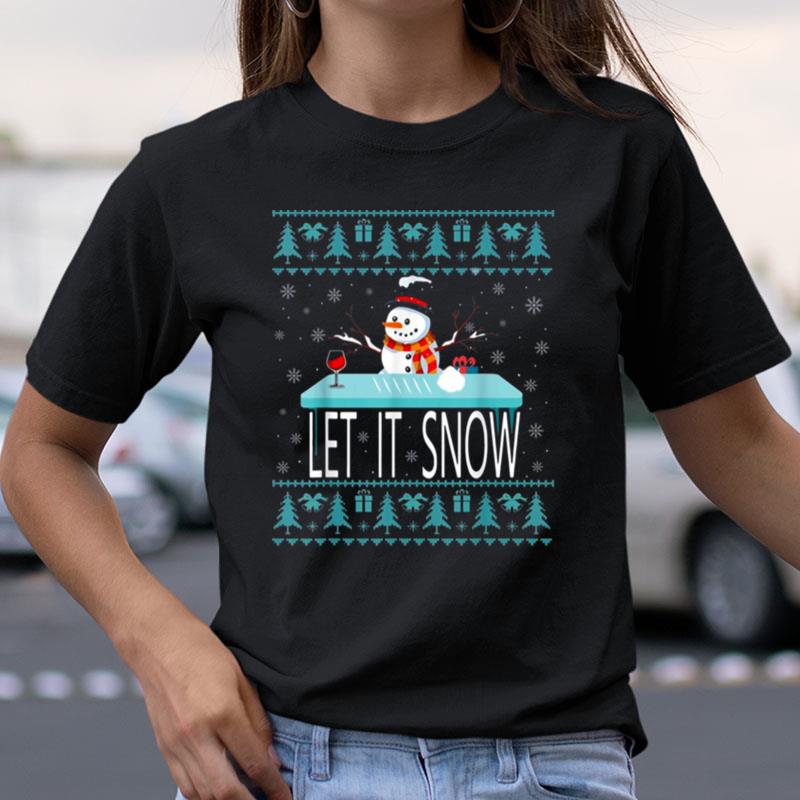 Cocaine Snowman Let It Snow Funny Knit Pattern Shirts