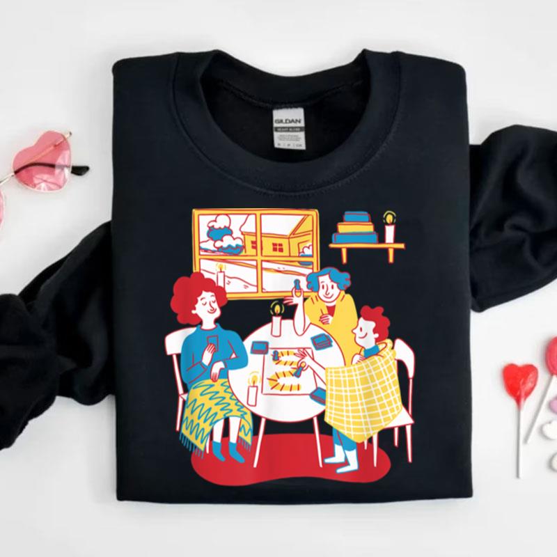 Cozy Board Game Playing Winter Home Friends Shirts