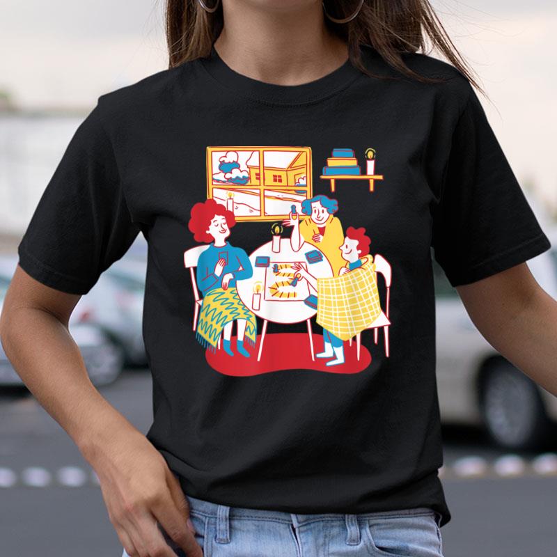 Cozy Board Game Playing Winter Home Friends Shirts