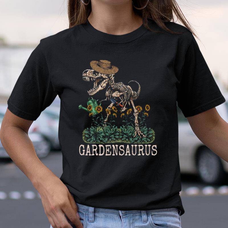 Dinosaur Trex Garden Tools As Gardensaurus Funny Gardener Shirts