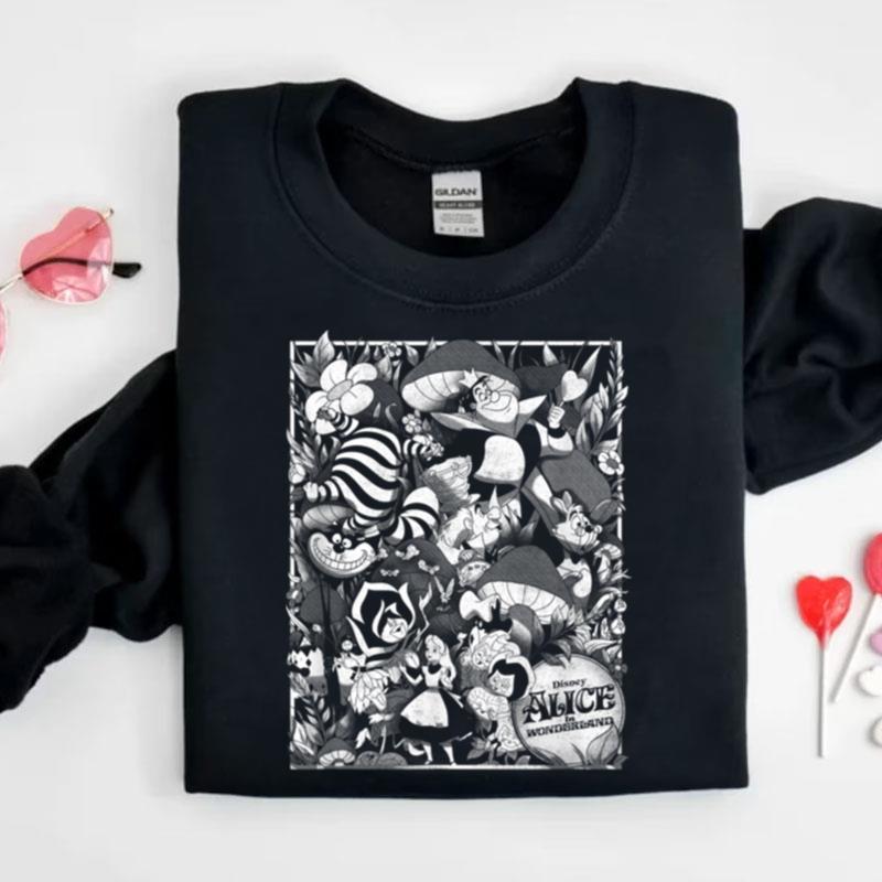Disney Alice In Wonderland Group Collage Poster Shirts
