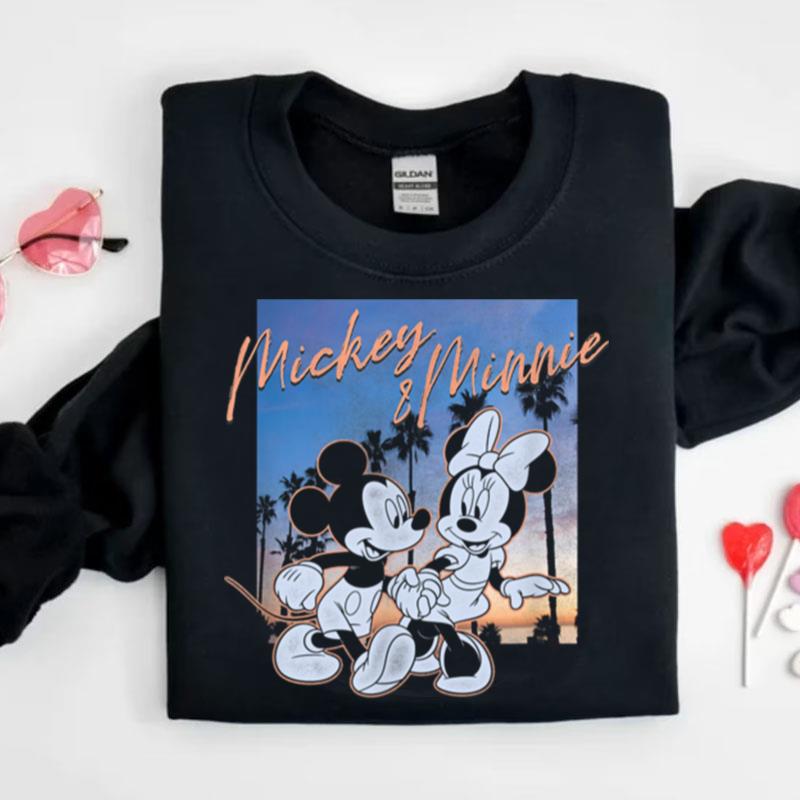 Disney Mickey And Friends Mickey & Minnie Beach Sunset Shirts