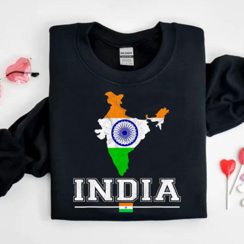 Flag Souvenir Indian Map Distressed India Shirts