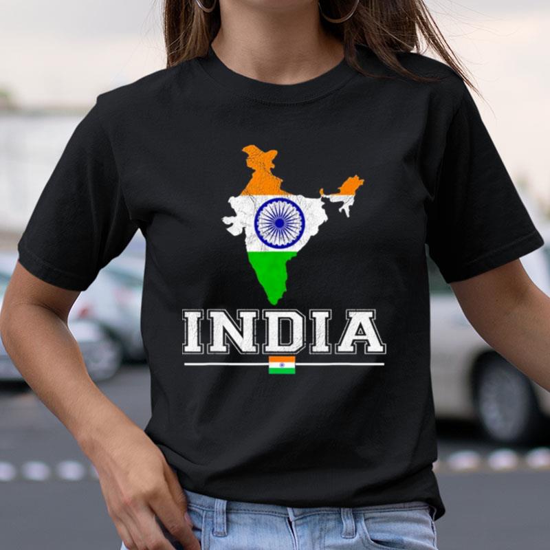 Flag Souvenir Indian Map Distressed India Shirts