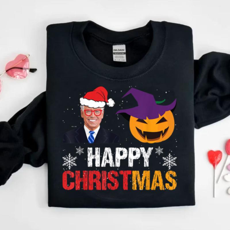 Funny Anti Biden Happy Christmas Holiday Pumpkin Shirts