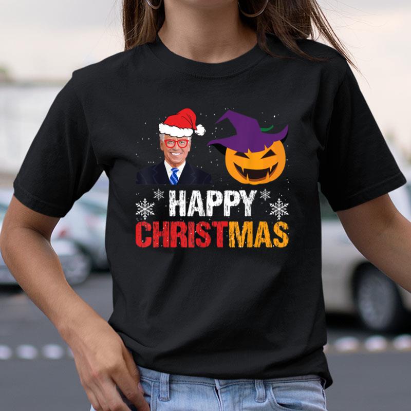 Funny Anti Biden Happy Christmas Holiday Pumpkin Shirts