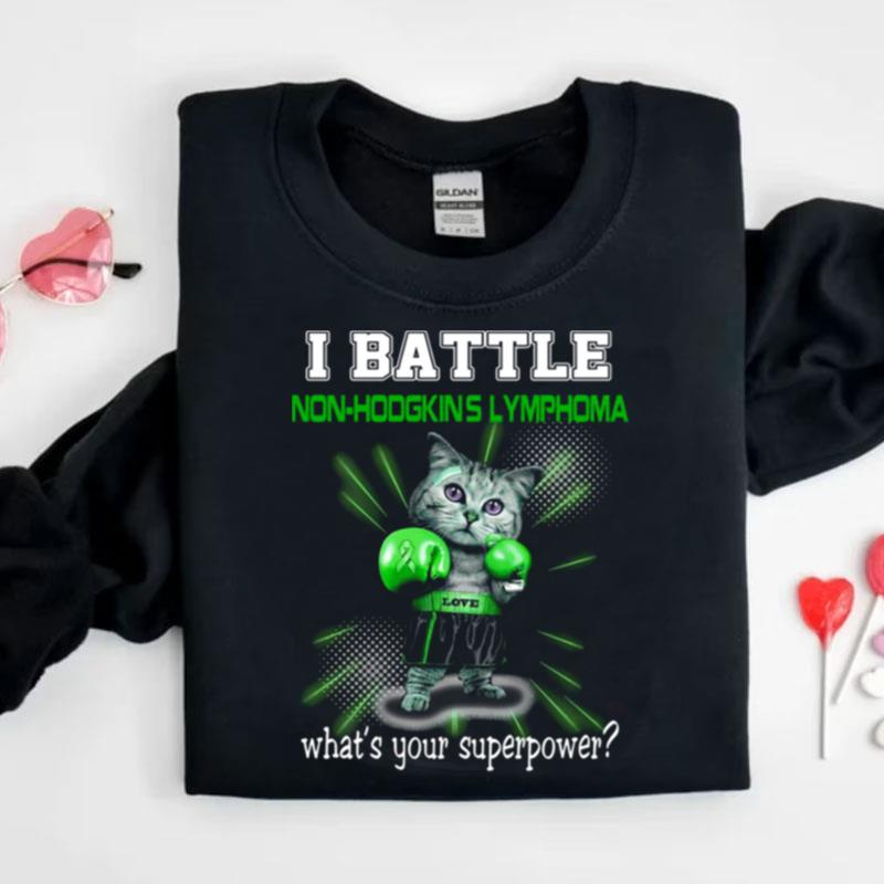 Funny Cat Fighting Non Hodgkin's Lymphoma Awareness Shirts