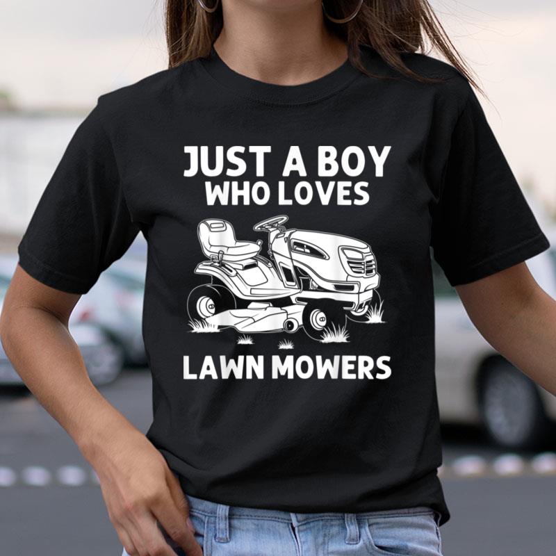 Funny Lawn Mowing Gift Boys Kids Lawn Mower Farm Gardening Shirts