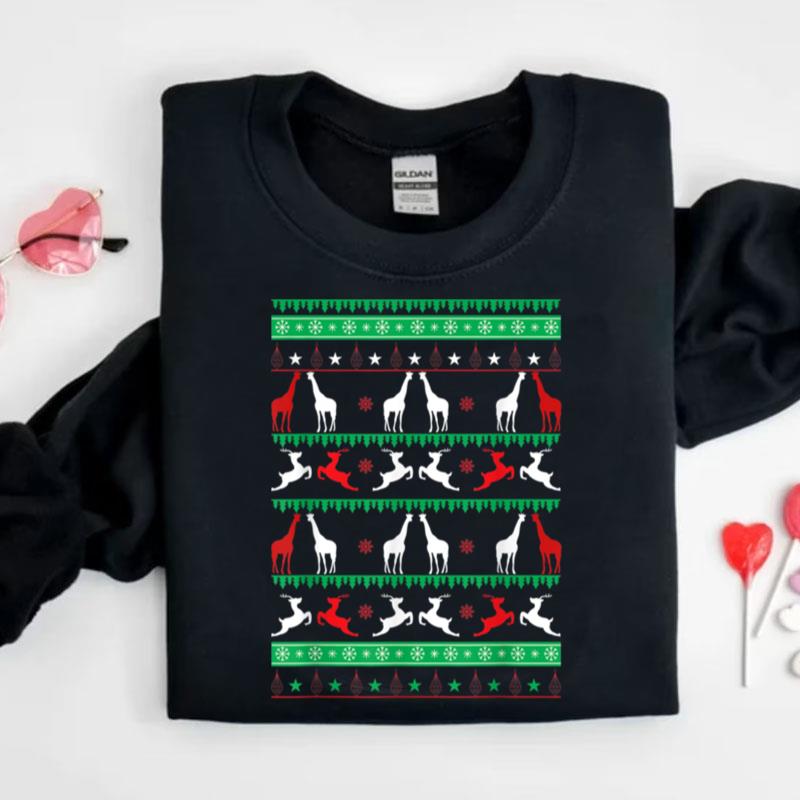 Giraffe Christmas Sweater For Giraffe Lover Men Women Shirts