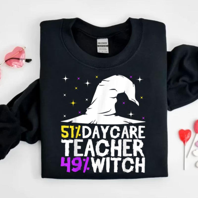 Halloween Witch & Daycare Teacher Childcare Provider Shirts