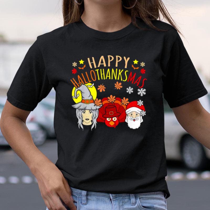 Happy Hallothanksmas Halloween Gnomes Thanksgiving Christmas Shirts