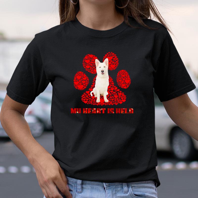 Held Paws Dog My Heart Is Held By The Paws Of A White German Shepherd Shirts