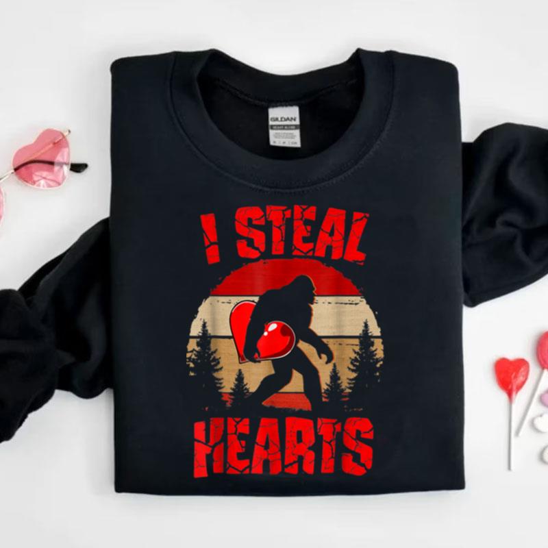I Steal Heart Love Bigfoot Sasquatch Valentine's Day Shirts