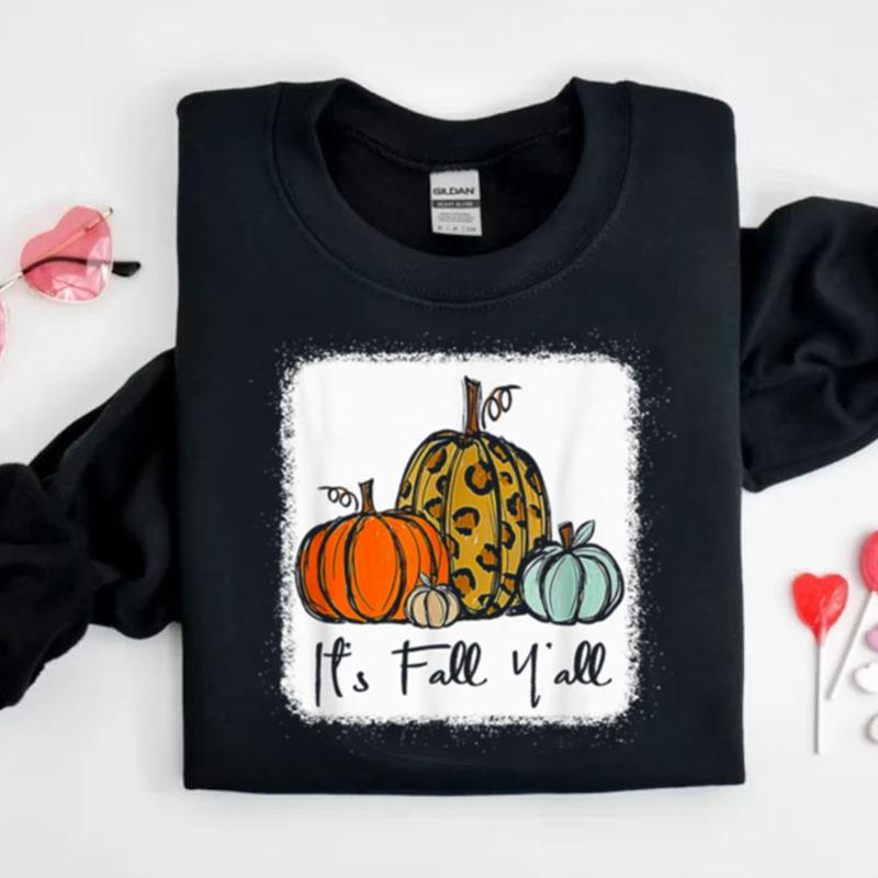 It's Fall Y_All Leopard Pumpkin Funny Thanksgiving Shirts