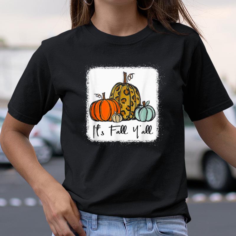 It's Fall Y_All Leopard Pumpkin Funny Thanksgiving Shirts