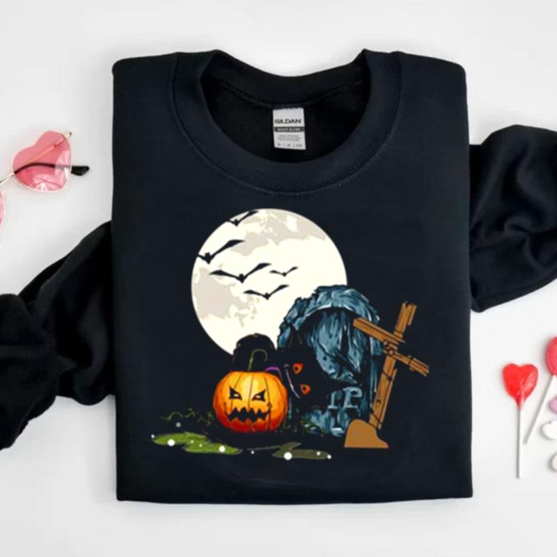 Jack O Lantern Clip Art Cemetery Pumpkin Halloween Shirts