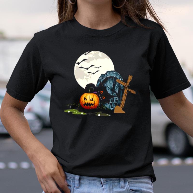 Jack O Lantern Clip Art Cemetery Pumpkin Halloween Shirts