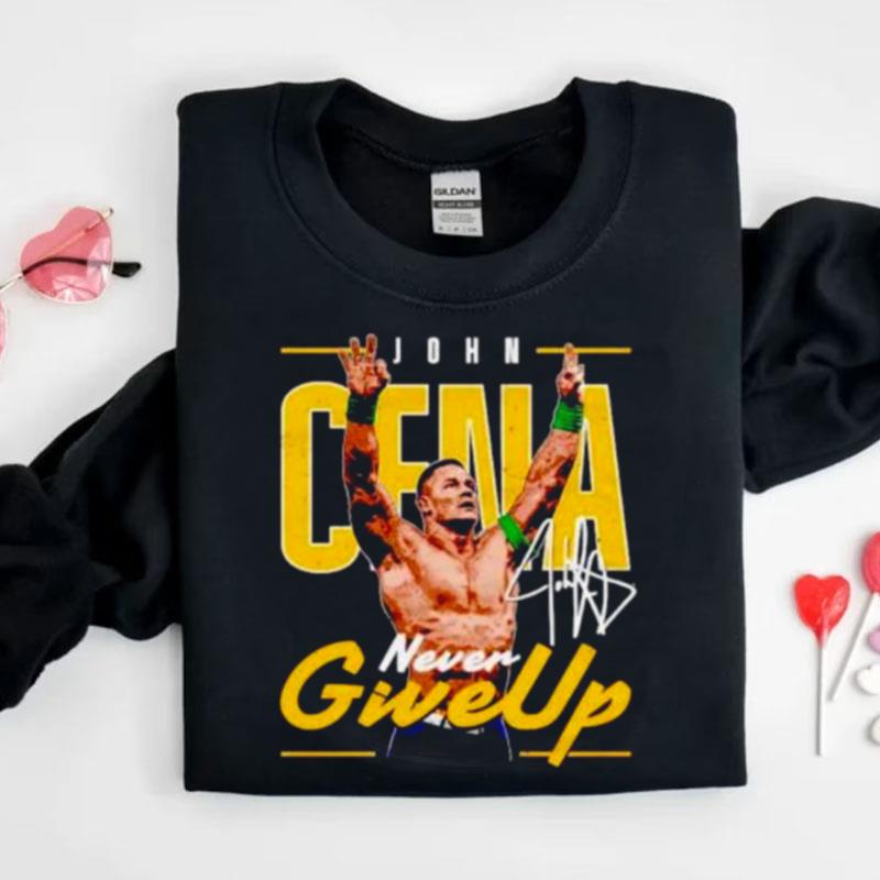 John Cena Never Give Up Signature Wrestling Shirts