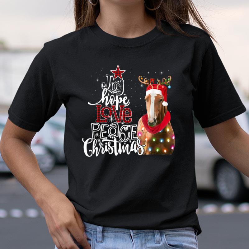 Joy Hope Love Peace Horse Christmas Equestrian Xmas Gift Shirts