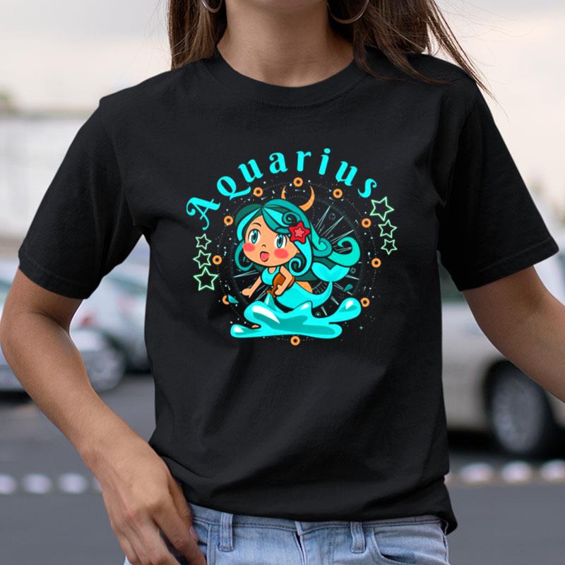 Kawaii Zodiac Sign Aquarius Girl Shirts