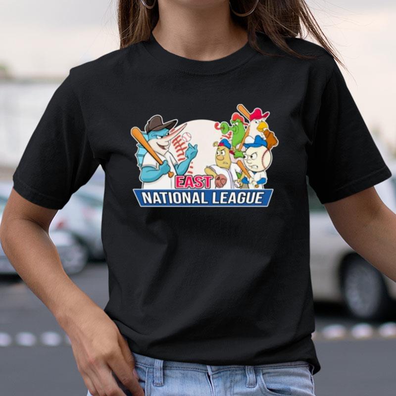 Marlins Versus National League East Baseball Mascot Shirts