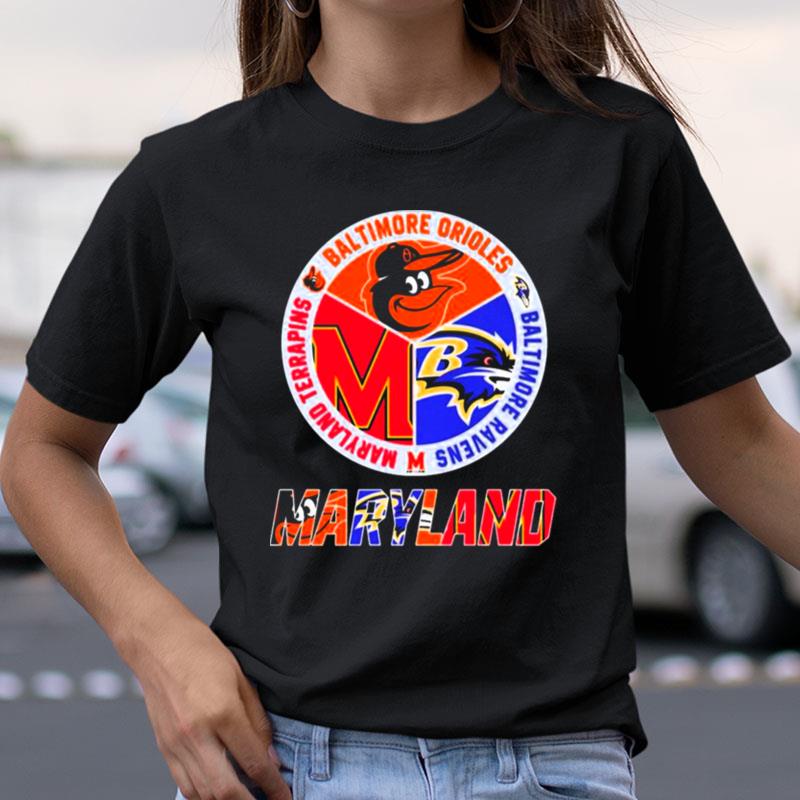 Maryland Sports Maryland Terrapins Baltimore Orioles And Baltimore Ravens Shirts