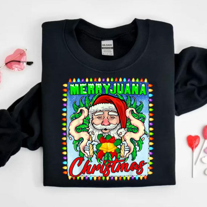 Merry Christmas Marijuana Santa Smoking Cannabis Weed Lover Shirts