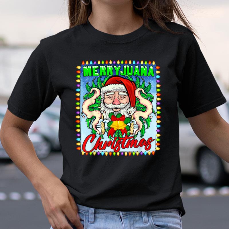 Merry Christmas Marijuana Santa Smoking Cannabis Weed Lover Shirts