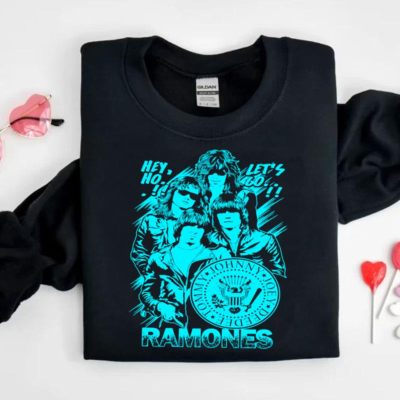 Neon Art Hey Ho Lets Go Ramones Band Shirts