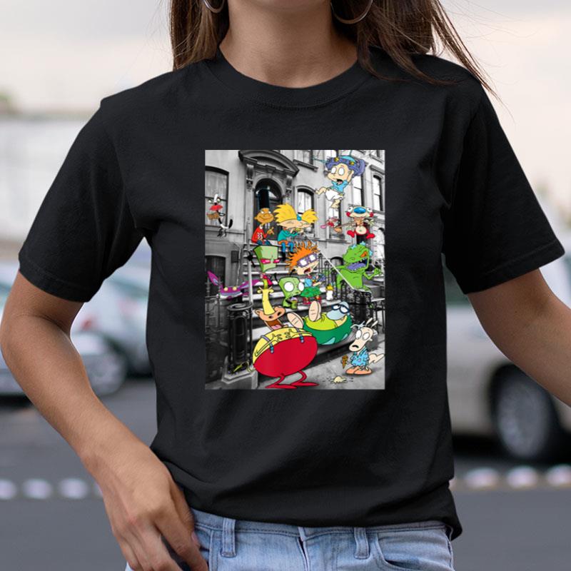 Nickelodeon Classic Nicktoons Hanging On Stoop Shirts