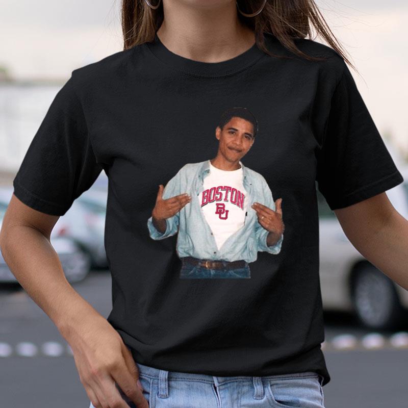Obama Boston University Sticker Shirts
