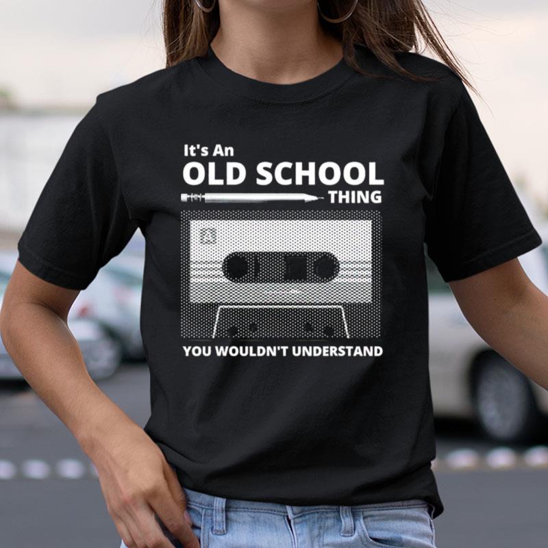 Old School 80S Cassette Tape Pencil Roll Fix Throwback Music Shirts