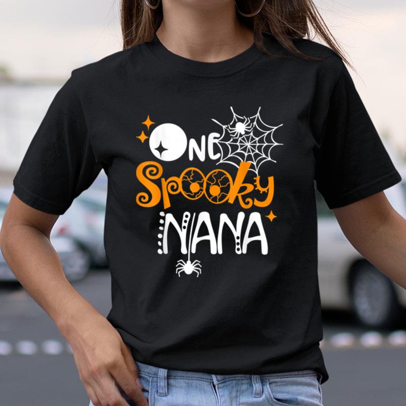 One Spooky Nana Funny Halloween Bats Spider Web Shirts