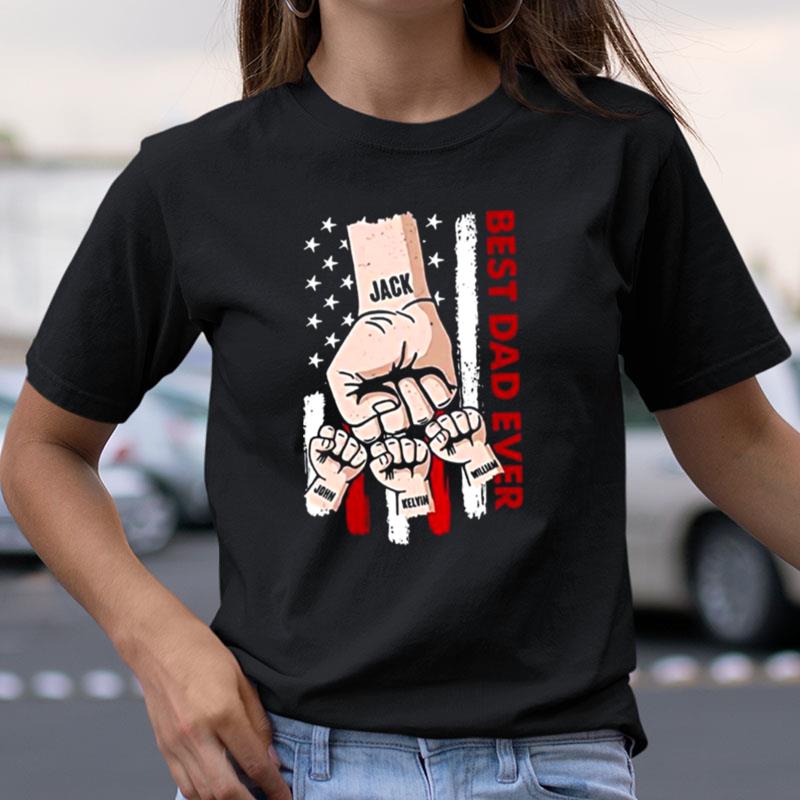 Personalized Dad Raised Fist Hand Shirts