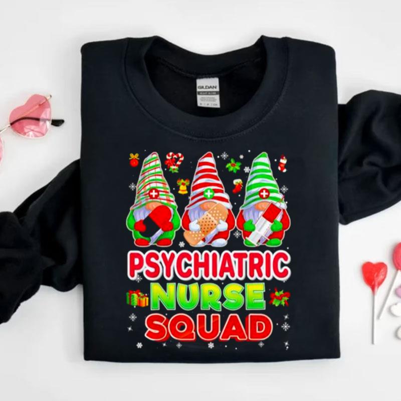 Psychiatric Nurse Squad Gnomies Christmas Shirts