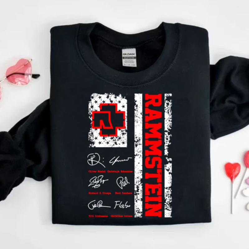 Rammstein Oliver Riedel Christoph Schneider Richard Z Kruspe Paul Landers Signatures Shirts