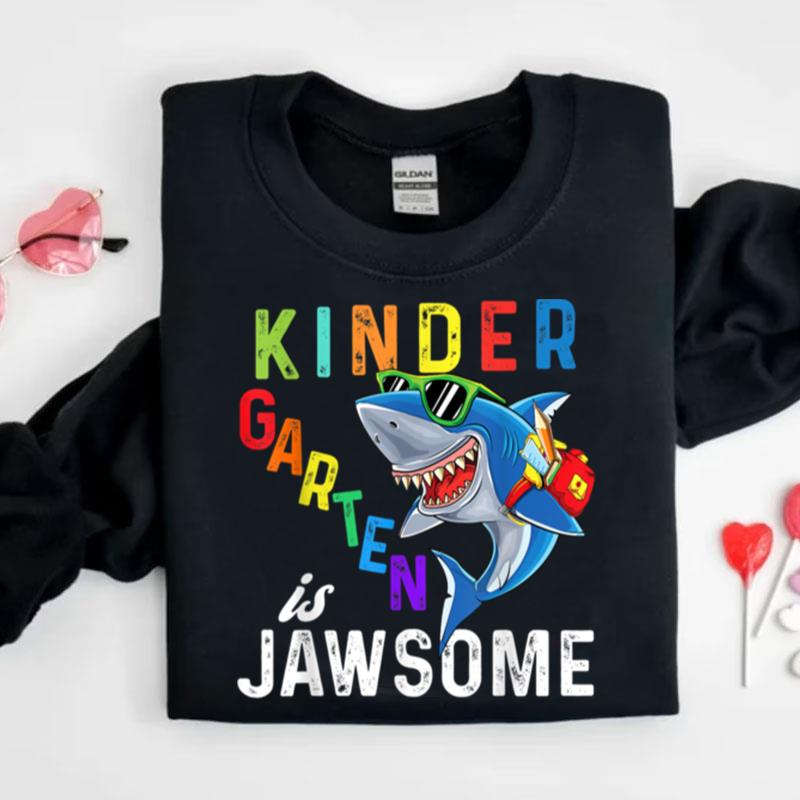 Retro Kindergarten Jawsome Funny Shark Back To School Shirts