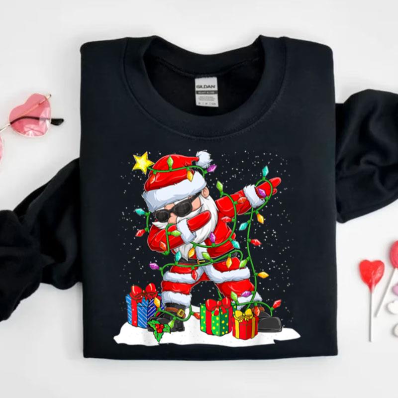 Santa Dabbing Christmas Tree Light Xmas Claus Gifts Shirts