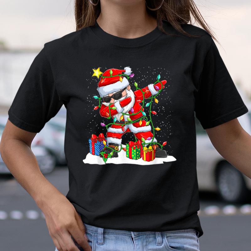 Santa Dabbing Christmas Tree Light Xmas Claus Gifts Shirts