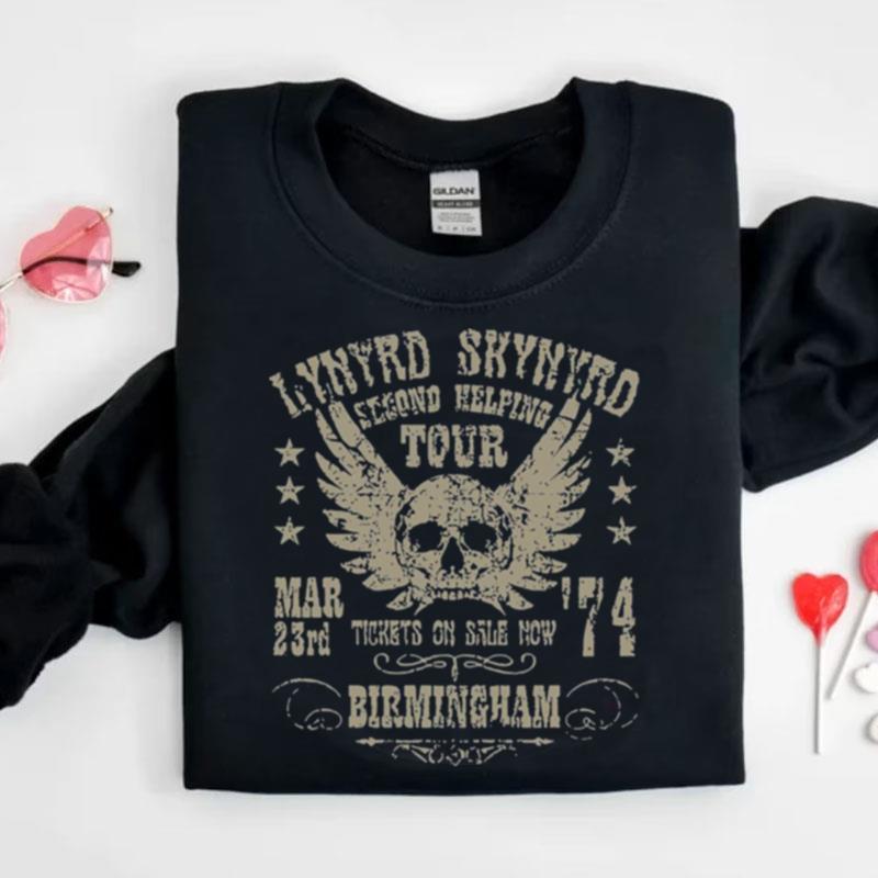 Second Helping Tour Lynyrd Skynyrd Birmingham '74 Shirts